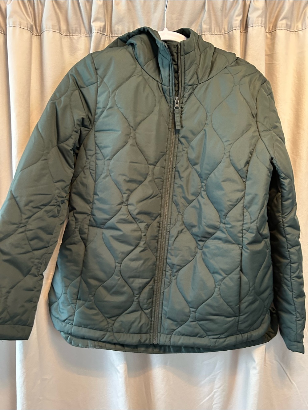 Quilted Puffer Hooded Jacket - Green